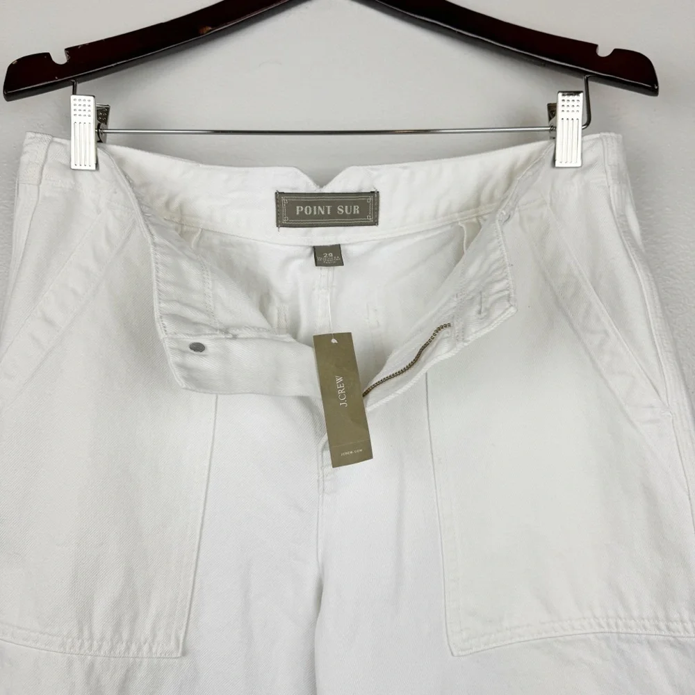 J. Crew Point Sur Wide-Leg Carpenter Jeans White Size 29 NWT